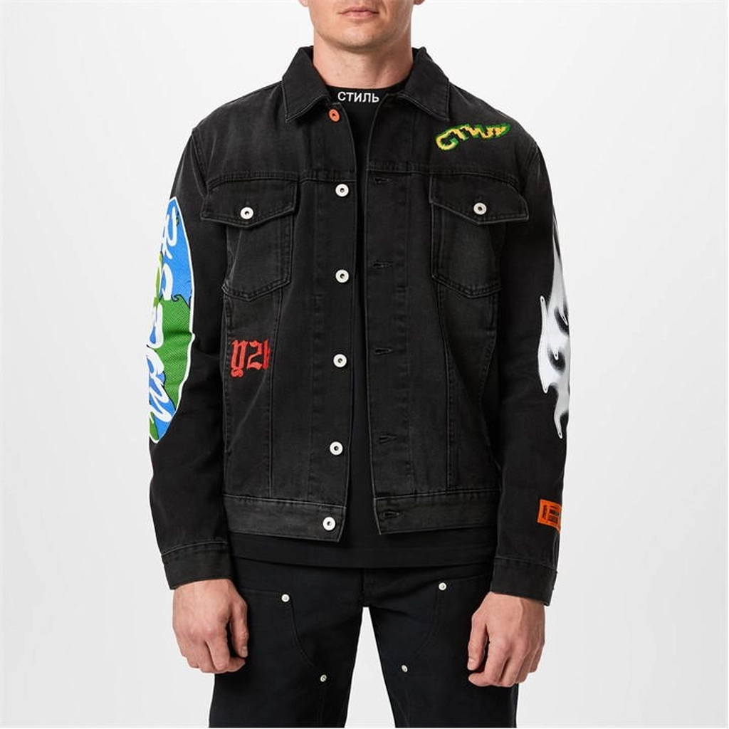 Heron Preston Globe Collage Jacket - Black